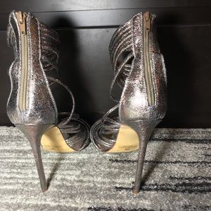 Rose Gold Strappy Heels | Size 10